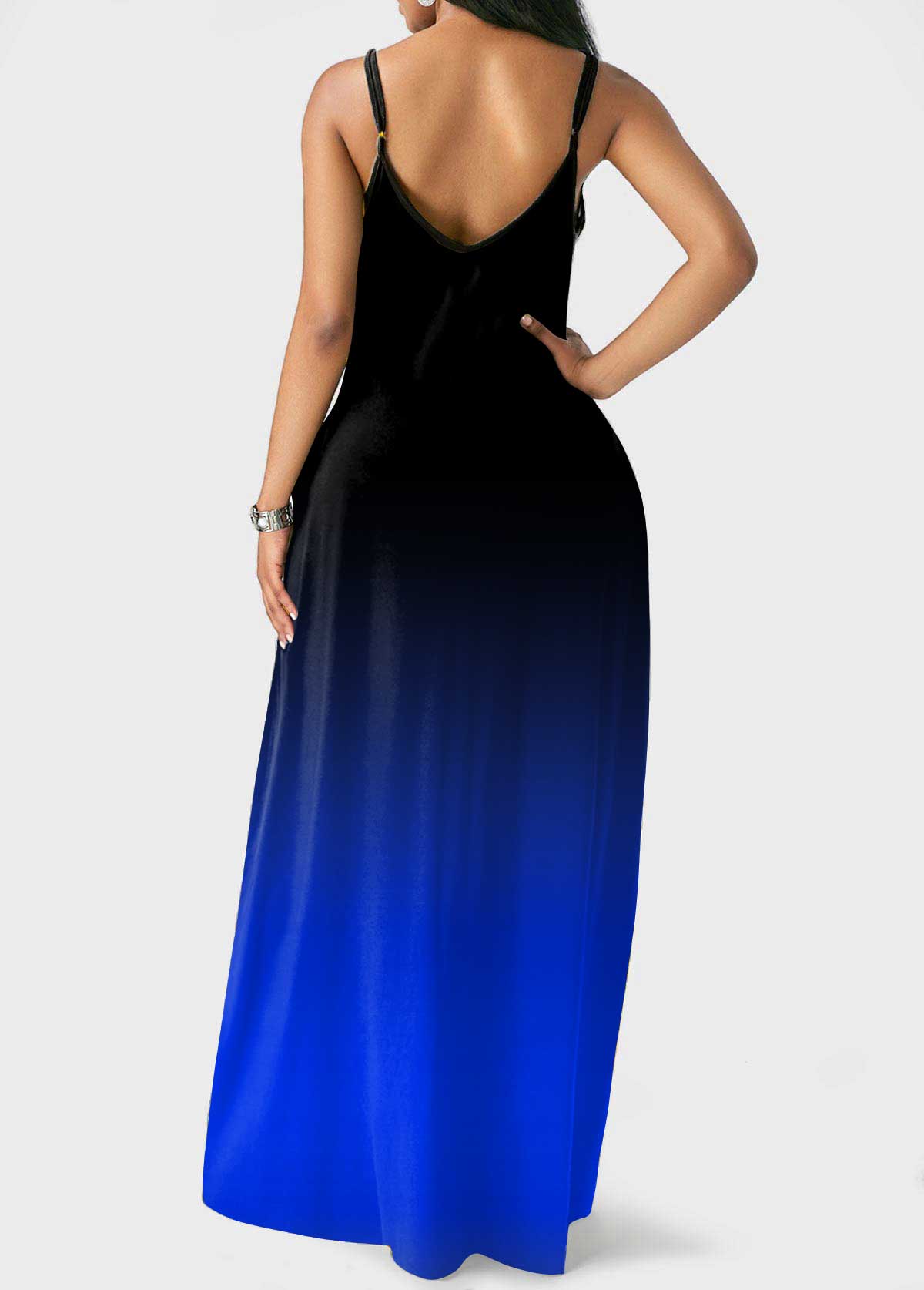 Royal Blue dresses,Ombre dresses,Vacation dresses,Vacation dresses,Pocket Ombre Sapphire Blue Maxi Dress