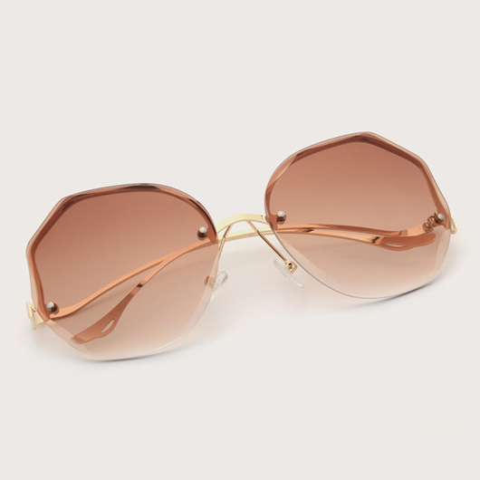 TR Metal Detail Brown Sunglasses for Women