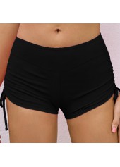 Drawstring Detail Mid Waist Solid Swimwear Shorts