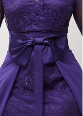 Purple dresses,Plain Color dresses,ROTITA Purple 3/4 Sleeve Multiway Lace Patchwork Dress