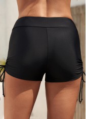 Rotita Plus Size Badeshorts mit mittelhohem Bund in Schwarz