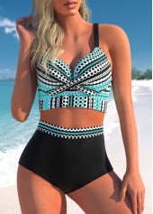 Schwarzer Rotita-Bikini mit Polka Dots und hoher Taille