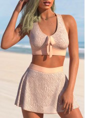 ROTITA Light Pink Lace Panel High Waisted Bikini Set