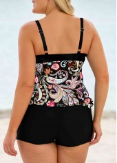 Multi Color plus size,Paisley plus size,ROTITA Plus Size Multi Color Paisley Print Tankini Top