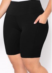 ROTITA Black High Waisted Pocket Swim Shorts