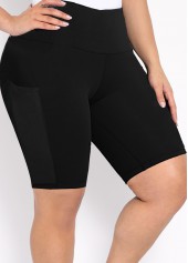 ROTITA Black High Waisted Pocket Swim Shorts