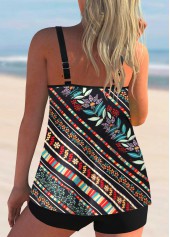 Multi Color swimwear,Floral swimwear,Double Straps Floral Print Multi Color Tankini Set