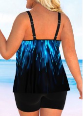 Black plus size,Ombre plus size,ROTITA Plus Size Double Straps Black Ombre Tankini Top