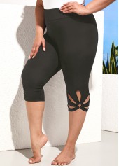 ROTITA Petal Shape Hollow Plus Size Dark Grey Shorts