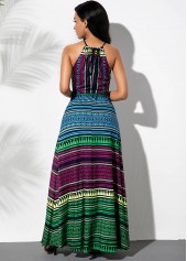 Multi Color dresses,Striped dresses,ROTITA Bowknot Sash Multicolor Striped Dress