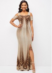 Multi Color dresses,Tribal dresses,ROTITA Foil Print Side Slit Texture Knitted Dress