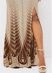 Multi Color dresses,Tribal dresses,ROTITA Foil Print Side Slit Texture Knitted Dress