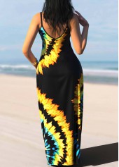 Multi Color dresses,Tie Dye dresses,ROTITA Multi Color Spaghetti Strap Tie Dye Print Dress