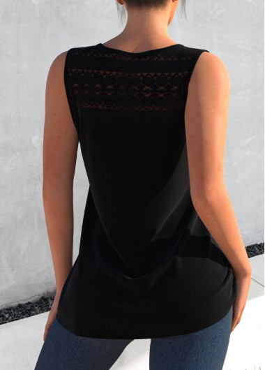 Black tops,Tribal tops,ROTITA Floral Print Black Cross Strap Tank Top