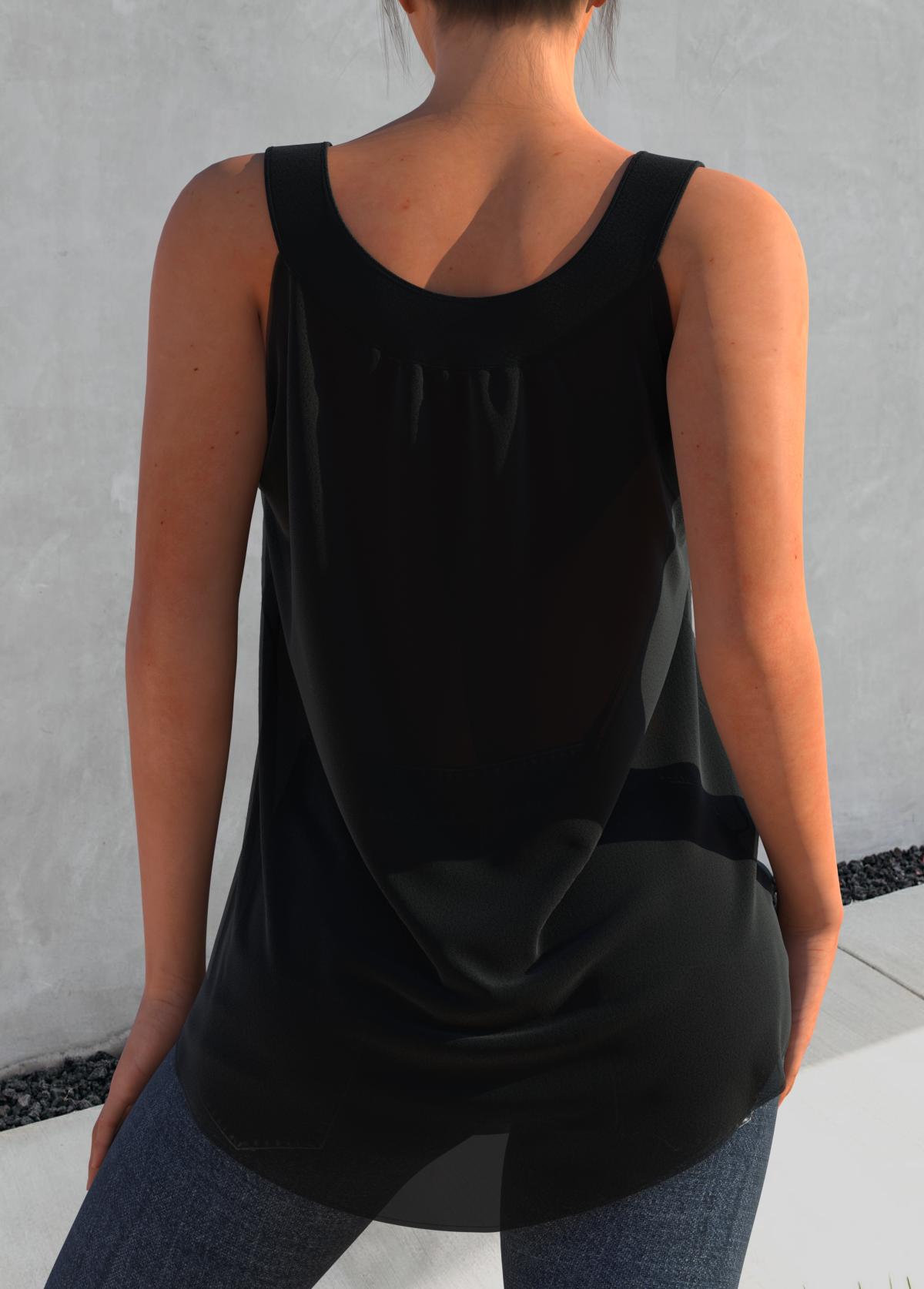 Black tops,Plain Color tops,ROTITA Hot Drilling Black Wide Strap Tank Top