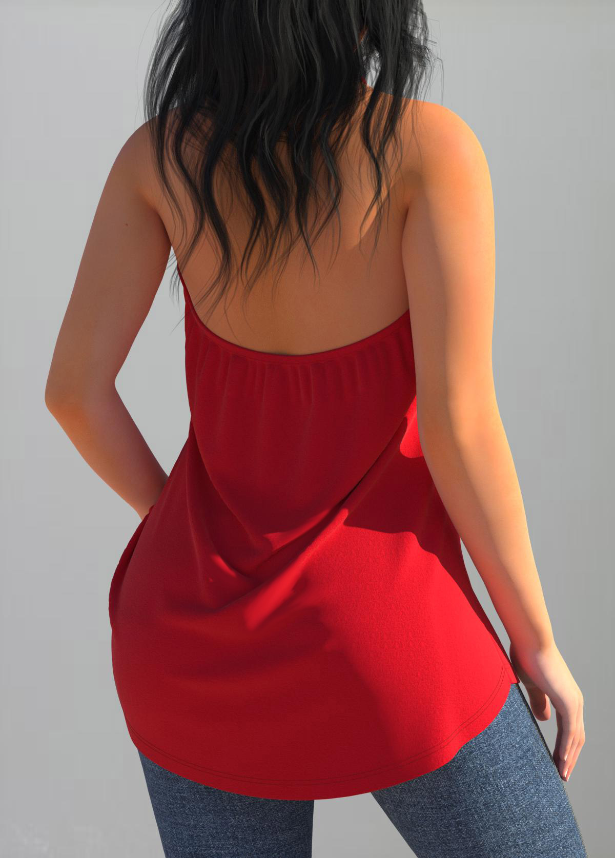 Red tops,Plain Color tops,ROTITA Cross Halter Red Open Back Tank Top
