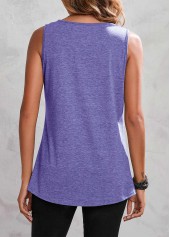 Light Purple tops,Contrast Color tops,Dusty Purple Wide Strap Contrast Tank Top
