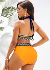 Ginger swimwear,Tribal swimwear,ROTITA Tribal Print Halter Ginger High Waisted Bikini Set