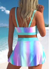 Multi Color swimwear,Dazzle Colorful swimwear,ROTITA Front Cross Colorful Print High Waisted Bikini Set