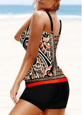 Multi Color swimwear,Tribal swimwear,ROTITA Multi Color Double Straps Tribal Print Tankini Top
