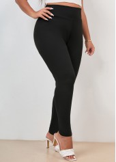 Black plus size,Plain Color plus size,Plus Size High Waisted Skinny Black Legging