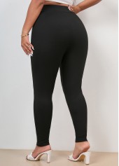 Black plus size,Plain Color plus size,Plus Size High Waisted Skinny Black Legging