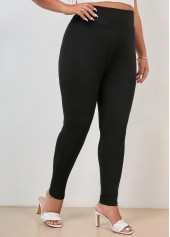Black plus size,Plain Color plus size,Plus Size High Waisted Skinny Black Legging