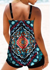 ROTITA Bowknot Tribal Print Multi Color Tankini Top-No Bottom