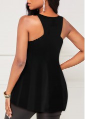 Pink tops,Plain Color tops,ROTITA Front Cross Pink Sleeveless Tank Top