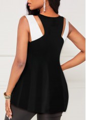 White tops,Black tops,Contrast Color tops,ROTITA Criss Cross White Sleeveless Tank Top