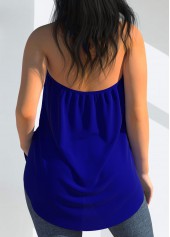 Royal Blue tops,Plain Color tops,ROTITA Royal Blue Halter Cross Front Tank Top