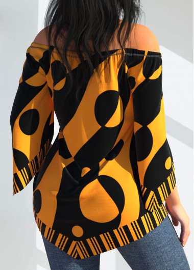 Orange tops,Geometric tops,ROTITA Polka Dot Striped Orange Cross Strap T Shirt