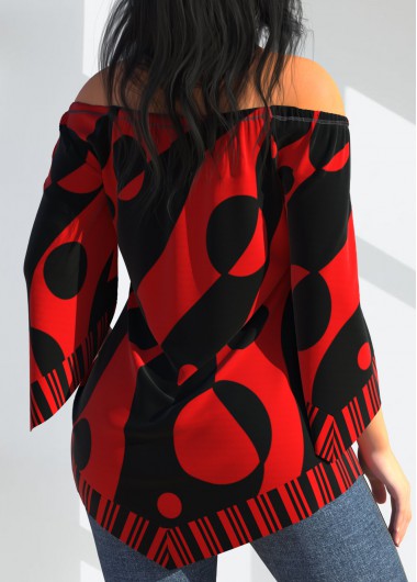 Red tops,Geometric tops,ROTITA Polka Dot Striped Red Cross Strap T Shirt