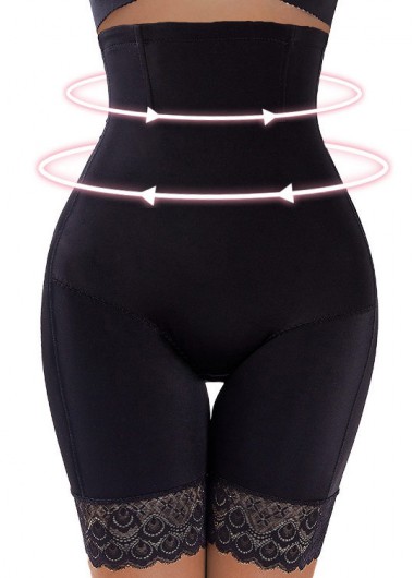 Black intimates,Black High Waisted Lace Stitching Shapewear