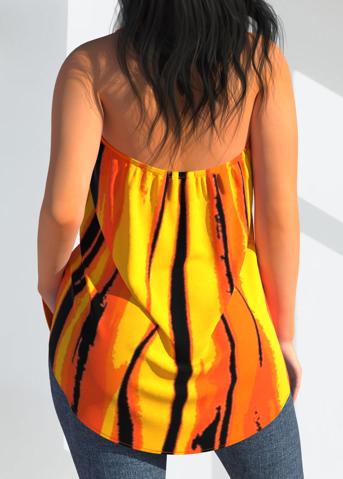 Ginger tops,Striped tops,ROTITA Striped Ginger Cross Halter Tank Top