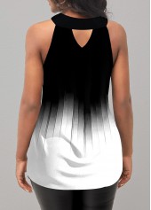 White tops,Ombre tops,ROTITA Ombre White Cross Strap Tank Top