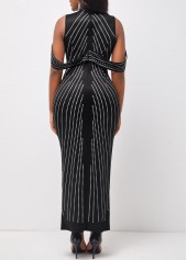 Black dresses,Dot dresses,ROTITA Half Sleeve Polka Dot Black Dress