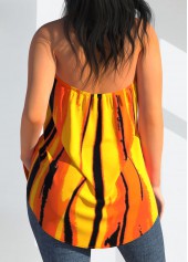 Ginger tops,Striped tops,ROTITA Striped Ginger Cross Halter Tank Top