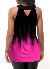 Ombre tops,Hot Pink Cross Front Ombre Tank Top