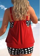 Red plus size,Dot plus size,ROTITA Plus Size Red Polka Dot Tankini Set
