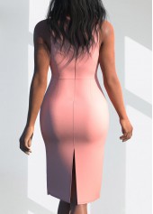 Pink dresses,Plain Color dresses,ROTITA Cross Front Sleeveless Sequin Sheath Dress