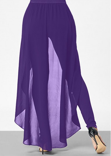 Purple jumpsuits&rompers,Plain Color jumpsuits&rompers,ROTITA Asymmetry Purple Ankle Length Skinny Off Shoulder Jumpsuit