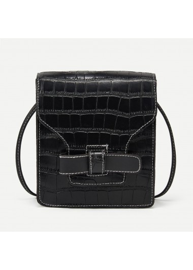 Black accessories,Plain Color accessories,PU Black Contrast Stitch Change Purse