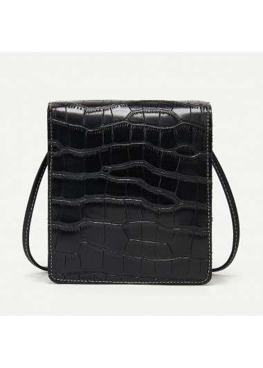 Black accessories,Plain Color accessories,PU Black Contrast Stitch Change Purse