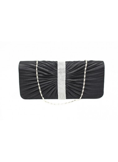 Black accessories,Plain Color accessories,Black Rhinestone Magnetic PU Hand Bag