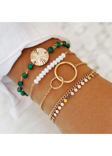 Beads Gold Zinc Alloy Design Bracelet Set