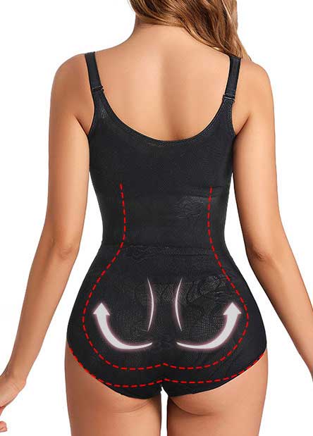 Black intimates,Wide Strap Lace Stitching Black Shapewear