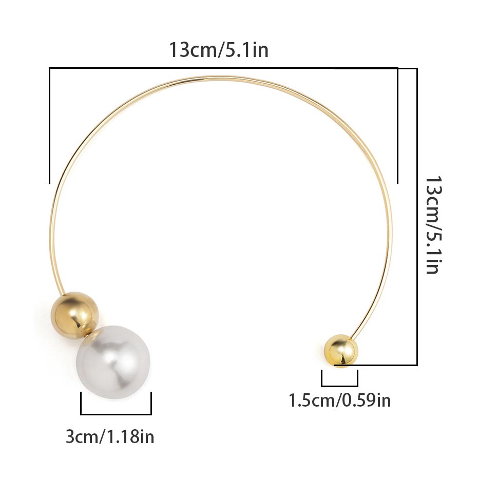 Gold jewelry,Metal Gold Asymmetrical Pearl Design Necklace
