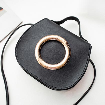 Black accessories,Plain Color accessories,Black PU Design Magnetic Shoulder Bag
