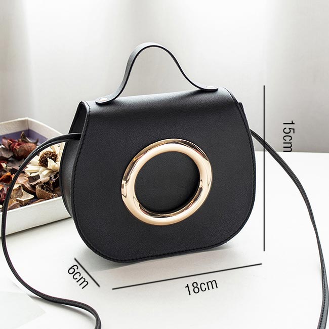 Black accessories,Plain Color accessories,Black PU Design Magnetic Shoulder Bag